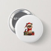 Siamese Cat Xmas Holiday Santa Siamese Cat Christa Button (Vorne & Hinten)