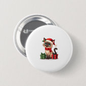 Siamese Cat Xmas Holiday Santa Siamese Cat Christa Button