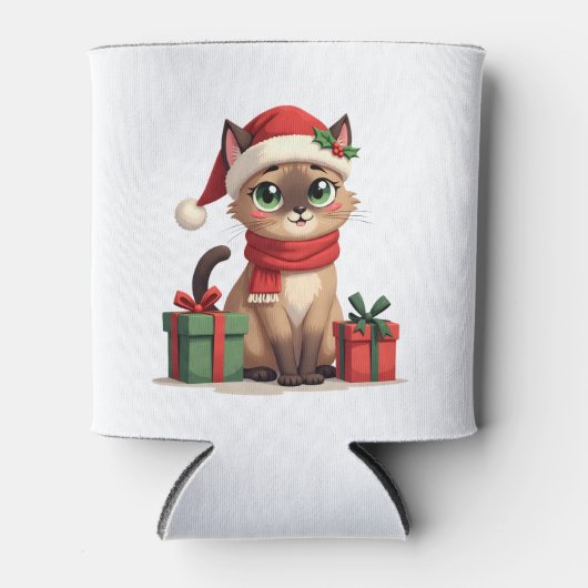 Siamese Cat Xmas Holiday Santa Siamese Cat Christa Dosenkühler (Vorderseite)