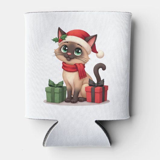 Siamese Cat Xmas Holiday Santa Siamese Cat Christa Dosenkühler (Vorderseite)