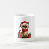 Siamese Cat Xmas Holiday Santa Siamese Cat Christm Kaffeetasse (Mittel)