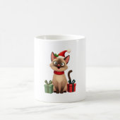 Siamese Cat Xmas Holiday Santa Siamese Cat Christm Kaffeetasse (Mittel)