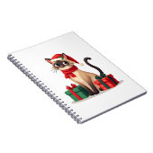 Siamese Cat Xmas Holiday Santa Siamese Cat Christm Notizblock (Rechte Seite)