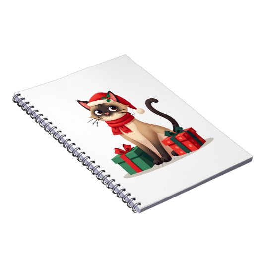 Siamese Cat Xmas Holiday Santa Siamese Cat Christm Notizblock (Rechte Seite)