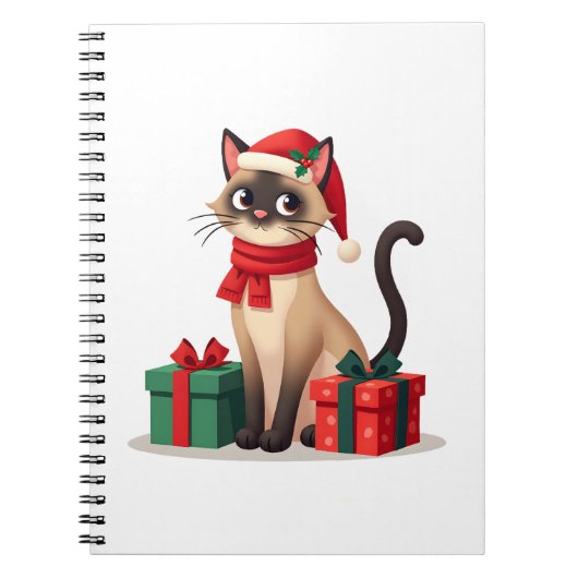 Siamese Cat Xmas Holiday Santa Siamese Cat Christm Notizblock (Vorderseite)
