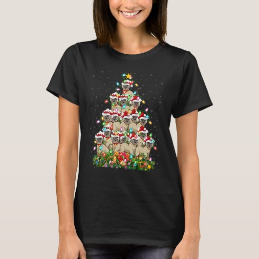 Siamese Cat   Xmas Santa Siamese Cat Christmas Tre T-Shirt (Vorderseite)