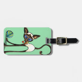 Siamese Cat Yarn Diief Gepäckanhänger (Vorderseite horizontal)