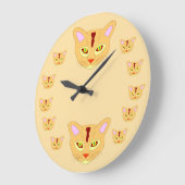 Siamese Cats Art Round Clock for Cat Lovers Große Wanduhr (Winkel)