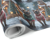 Siamese Cats Christmas Snow Holiday Geschenkpapier (Rolleneckpunkt)
