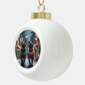 Siamese Cats Christmas Snow Holiday Keramik Kugel-Ornament (Rechts)
