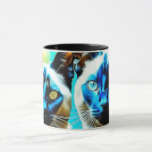 Siamese Cats Einzigartige Kunst Tasse (Zentrum)
