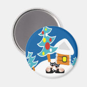 Siamese Cats Holiday Magnet (Vorderseite/Rückseite)