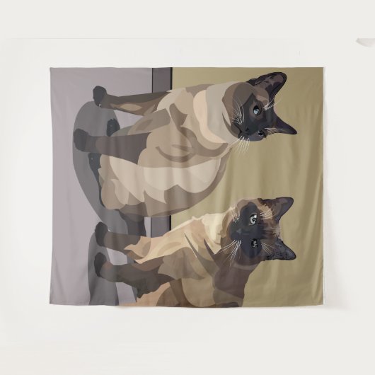 Siamese Cats Tapestry Wandteppich (Vorderseite (Horizontal))