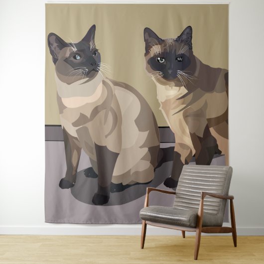 Siamese Cats Tapestry Wandteppich (Beispiel)