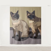 Siamese Cats Tapestry Wandteppich (Vorderseite)