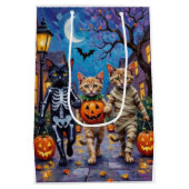 Siamese Cats Trick-or-Treating Halloween Costumes Mittlere Geschenktüte (Rückseite)