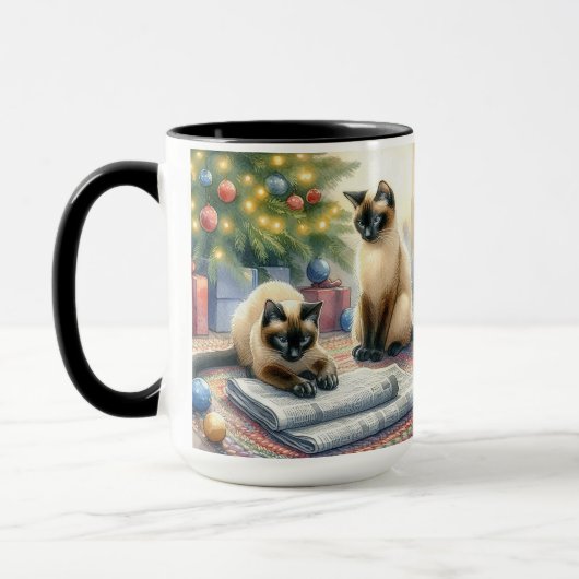 Siamese Cats Weihnachts Tasse Cup (Links)