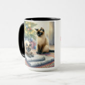 Siamese Cats Weihnachts Tasse Cup (Vorderseite Links)