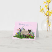 Siamese Chat Note Card Karte (Gelbe Blume)