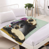 Siamese Computer Cats Mischief Fleecedecke