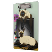 Siamese Computer Cats Mischief Klemmbrett (Links)