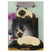 Siamese Computer Cats Mischief Klemmbrett (Vorderseite)