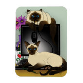 Siamese Computer Cats Mischief Magnet (Vertikal)