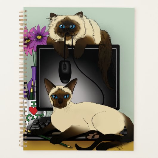 Siamese Computer Cats Mischief Planer (Vorderseite)