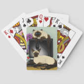 Siamese Computer Cats Mischief Spielkarten (Rückseite)