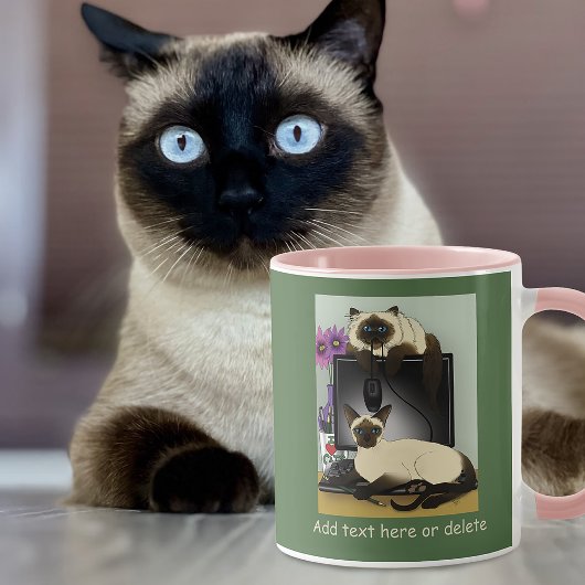 Siamese Computer Cats Mischief Tasse