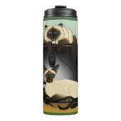 Siamese Computer Cats Mischief Thermosbecher (Vorderseite)