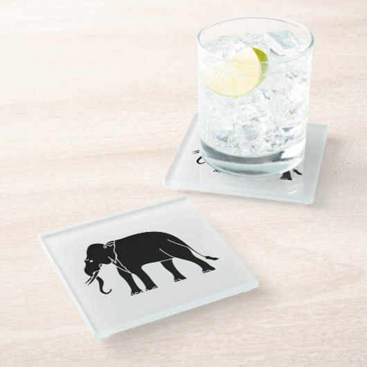 Siamese Elephant Glasuntersetzer (Schrägansicht)