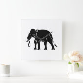 Siamese Elephant Quadratische Wanduhr (Zuhause)