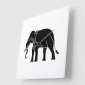 Siamese Elephant Quadratische Wanduhr (Winkel)