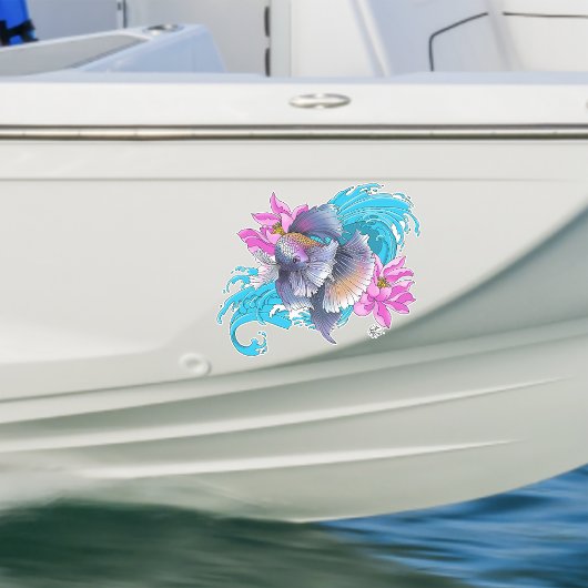 Siamese Fighting Fish Floral Aufkleber