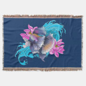 Siamese Fighting Fish Floral Decke (Vorderseite)