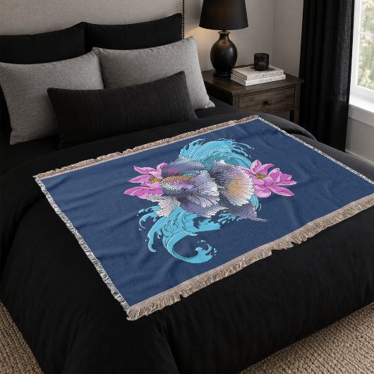 Siamese Fighting Fish Floral Decke