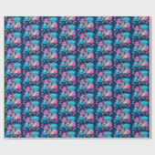 Siamese Fighting Fish Floral Geschenkpapier (Flach)