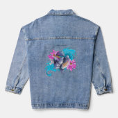 Siamese Fighting Fish Floral Jeansjacke (Rückseite)