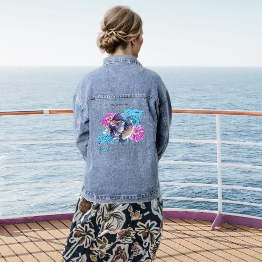 Siamese Fighting Fish Floral Jeansjacke