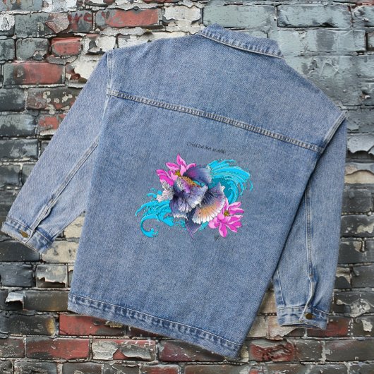 Siamese Fighting Fish Floral Jeansjacke