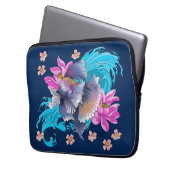 Siamese Fighting Fish Floral Laptopschutzhülle (Vorderseite Links)