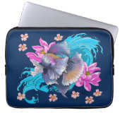 Siamese Fighting Fish Floral Laptopschutzhülle (Vorderseite)