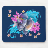 Siamese Fighting Fish Floral Mousepad (Vorne)