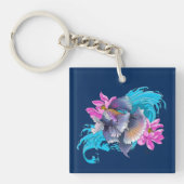 Siamese Fighting Fish Floral Schlüsselanhänger (Vorderseite)