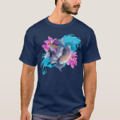 Siamese Fighting Fish Floral T-Shirt (Vorderseite)