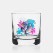 Siamese Fighting Fish Floral Whiskyglas (Rückseite)