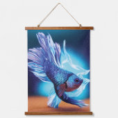 Siamese Fish Hanging Tapestry Wandteppich Mit Holzrahmen (Vorderseite 2)