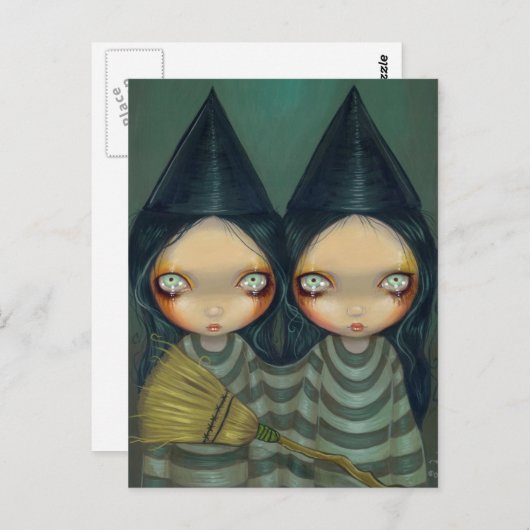 "Siamese Hexen Twins" Postkarte (Vorne/Hinten)