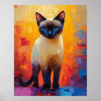 Siamese in Colorstorm - Expressive Impressionist C Poster